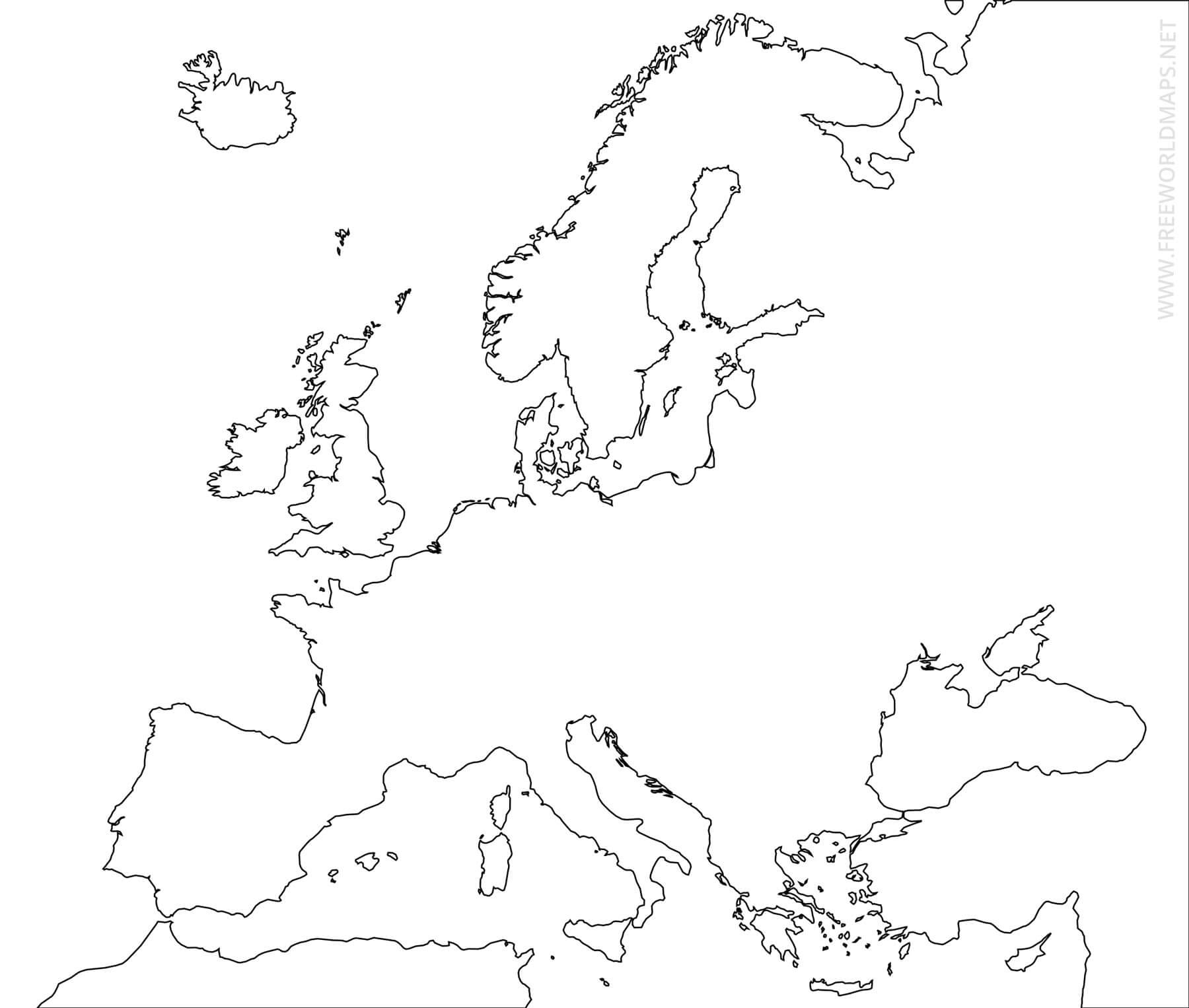 Free Printable Maps Of Europe with Map Of Europe Outline Printable