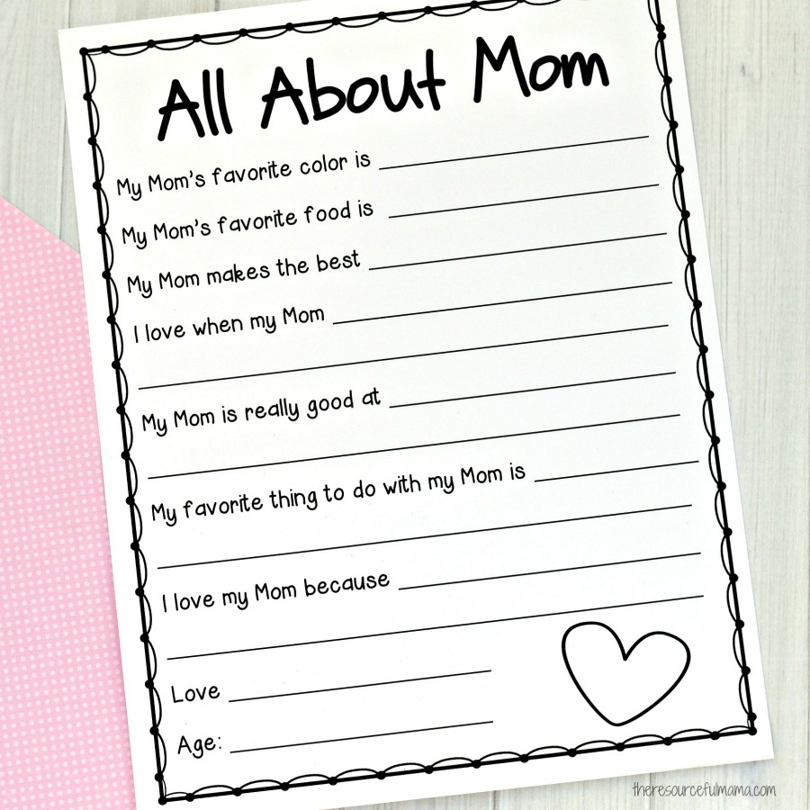Free Printable Mother&amp;#039;S Day Activities 2025 | Fran-Sa throughout Mother&amp;#039;S Day Questionnaire Free Printable