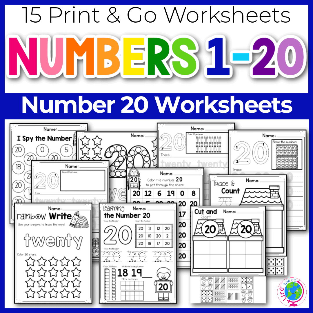 Free Printable Number 20 Worksheets intended for Free Printable Number Recognition Worksheets