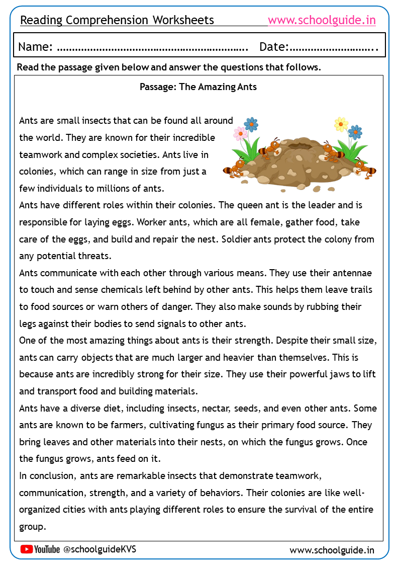 Free Printable Reading Comprehension Worksheets regarding Free Printable Worksheets Reading Comprehension