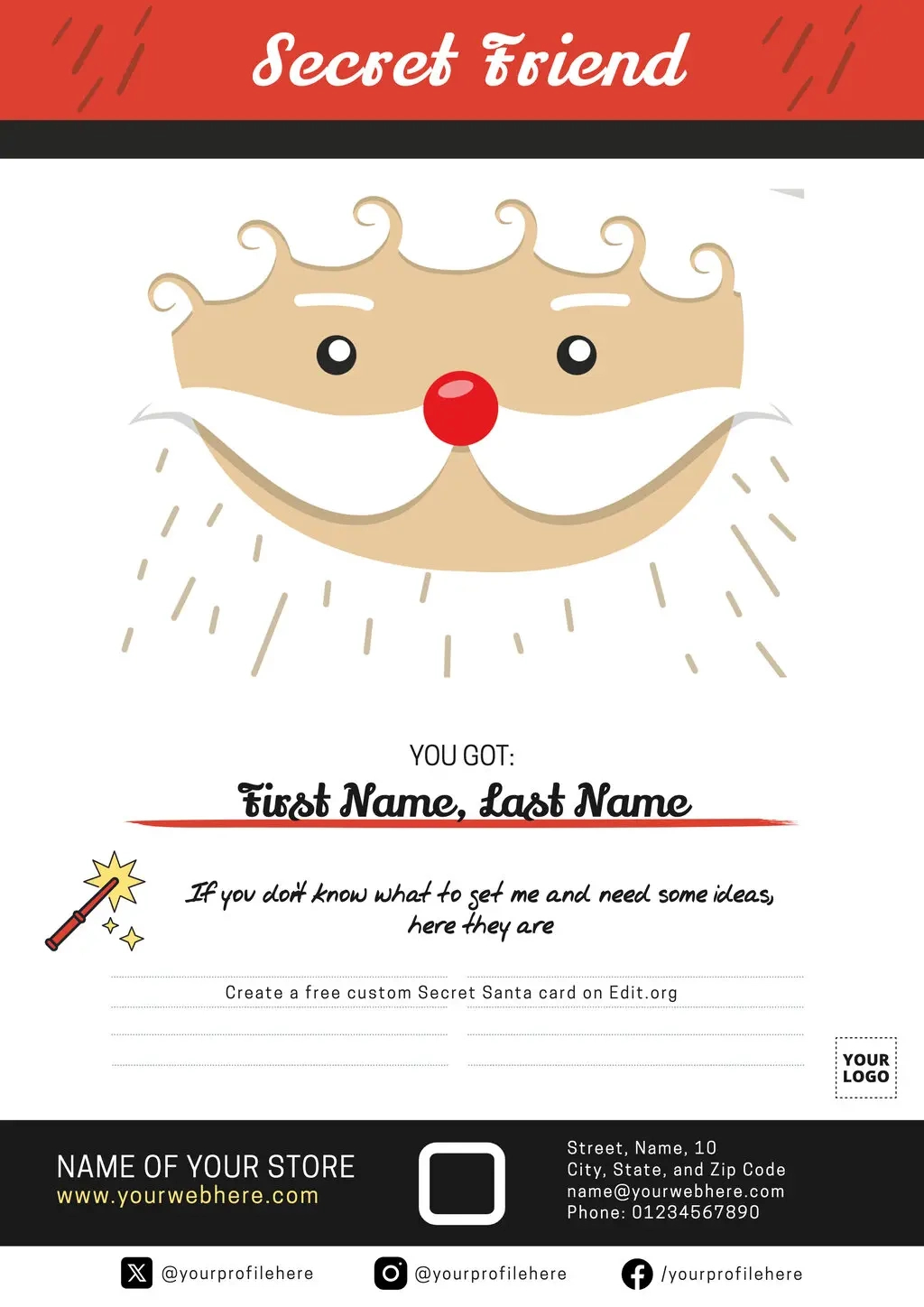 Free Printable Secret Santa Templates pertaining to Secret Santa Cards Printable Free