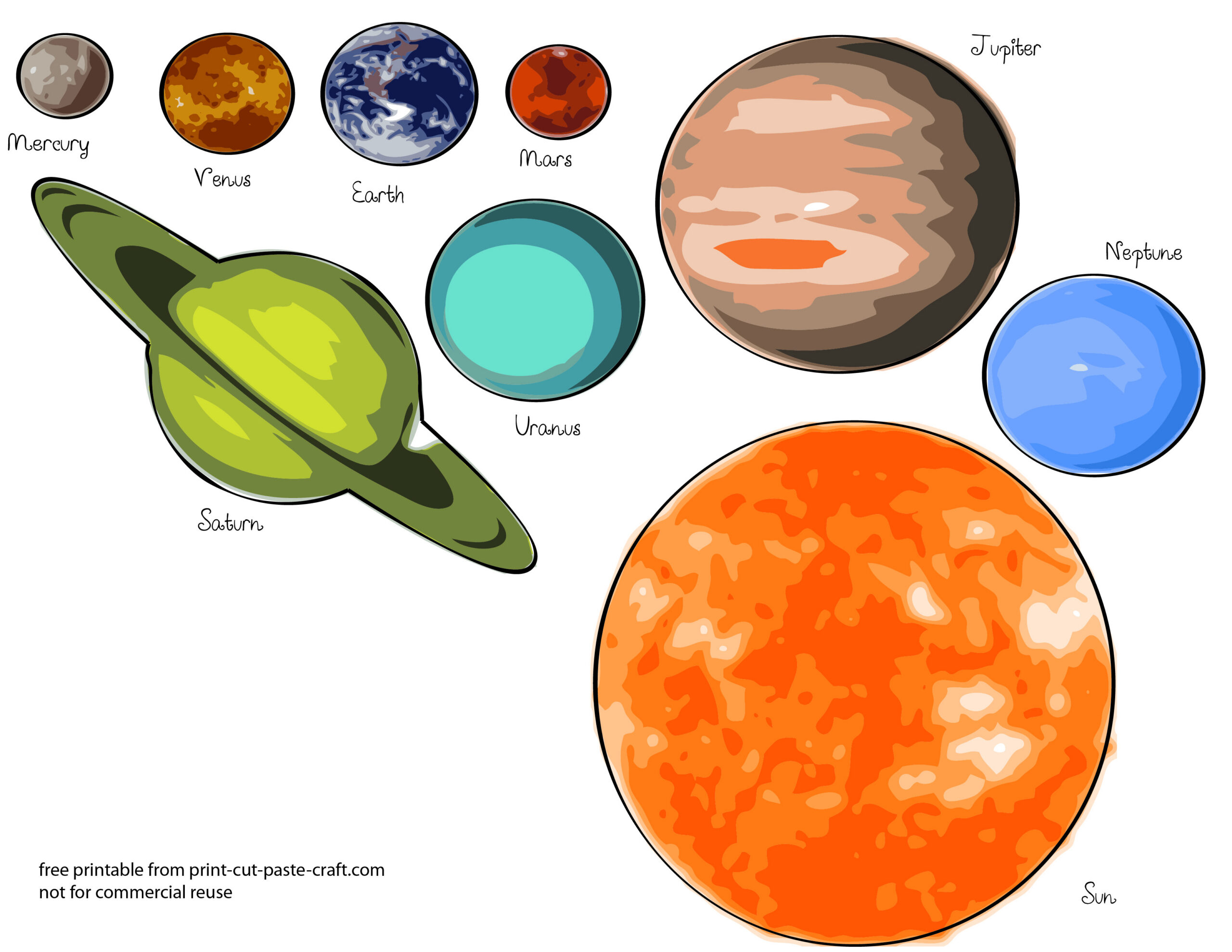 Free Printable Solar System Model For Kids | Print, Cut, Paste, Craft! with Free Printable Planets to Cut Out
