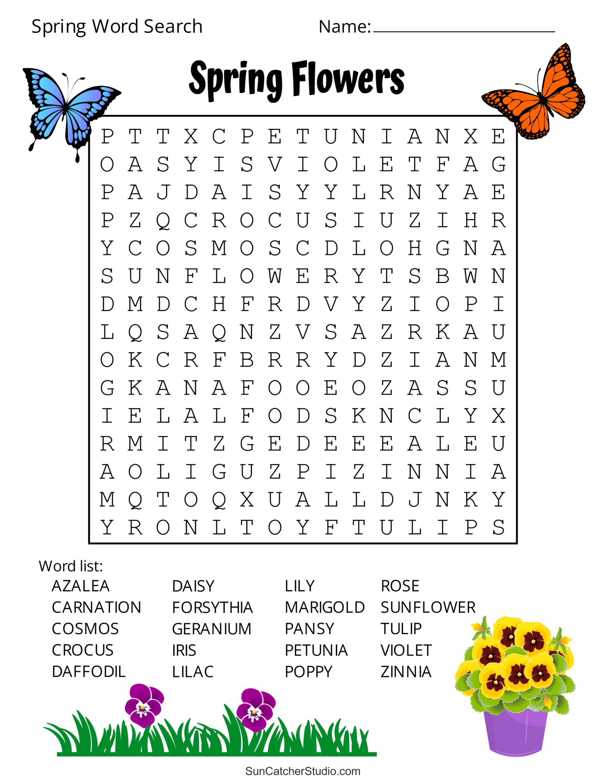 Free Printable Spring Word Search Puzzles – Free Printables with regard to Large Print Easy Word Search Printable