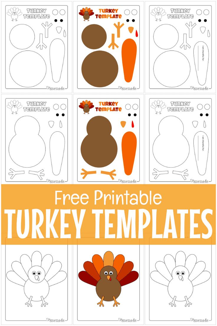 Free Printable Turkey Template For Thanksgiving Crafts inside Free Printable Crafts For Thanksgiving