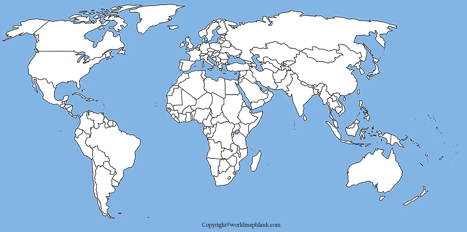 Free Printable World Map Poster For Kids [Pdf] throughout Blank World Map Printable Free