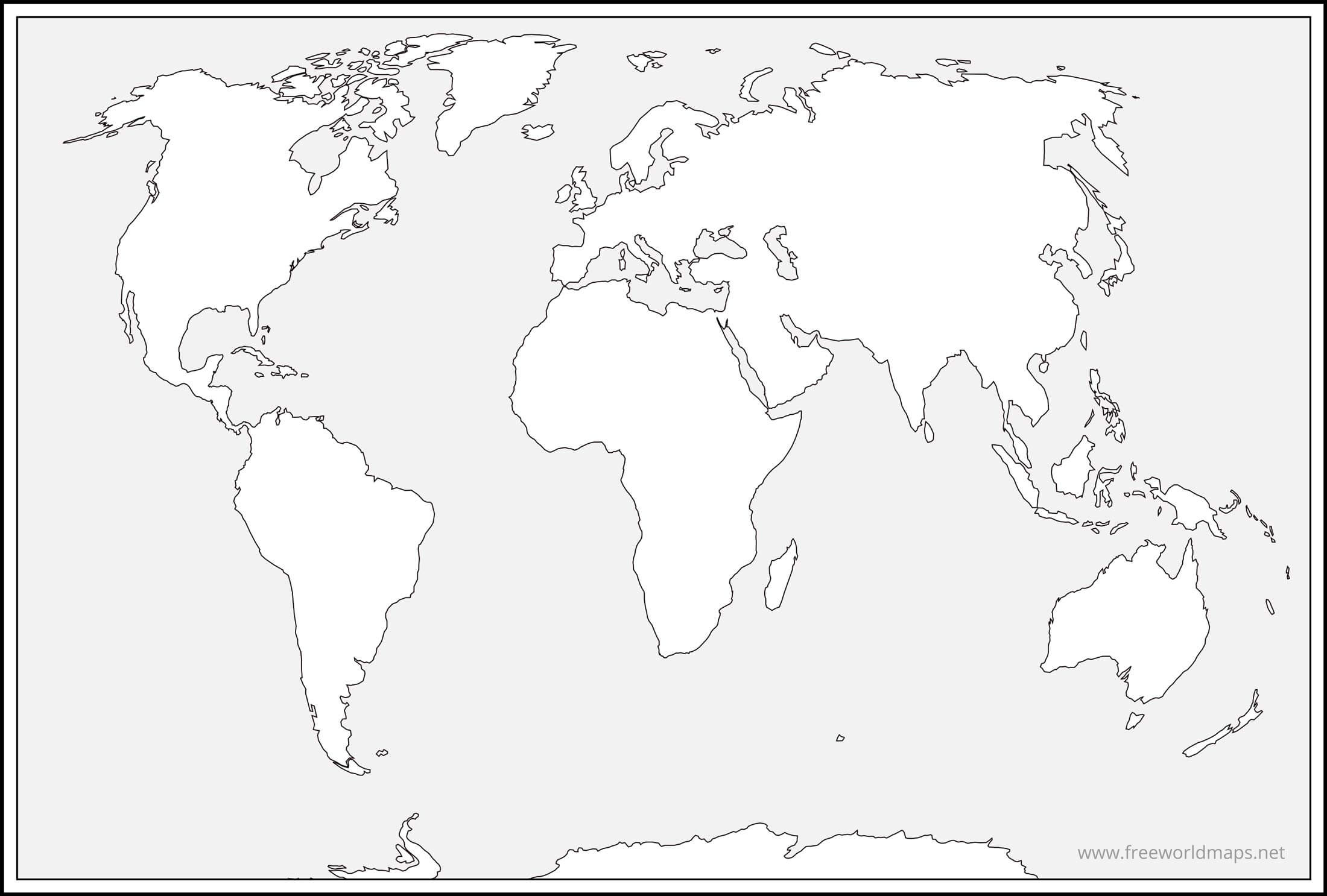Free Printable World Maps with Map of World Outline Printable