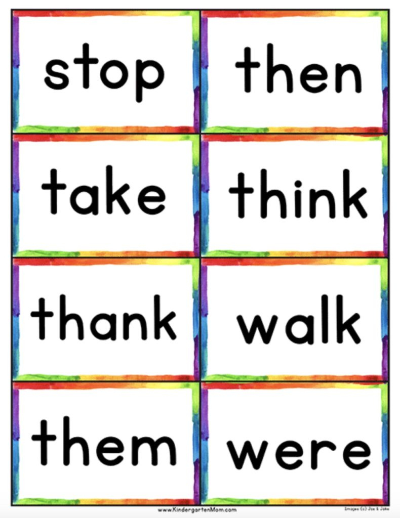 Free Printables For Kindergarten: Sight Word Help, 12 Ways throughout Free Kindergarten Sight Words Flash Cards Printable