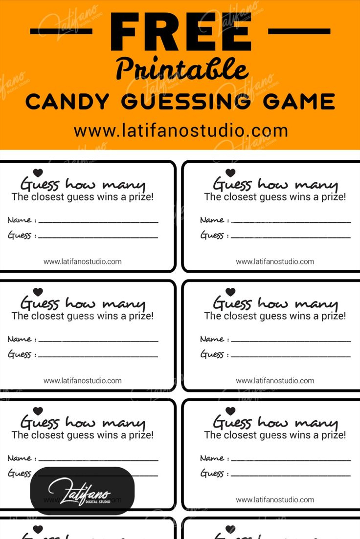 Free Printale Game Candy Guessing Labels, Guess How Many Sweets In with Free Printable Candy Guessing Game Sheet