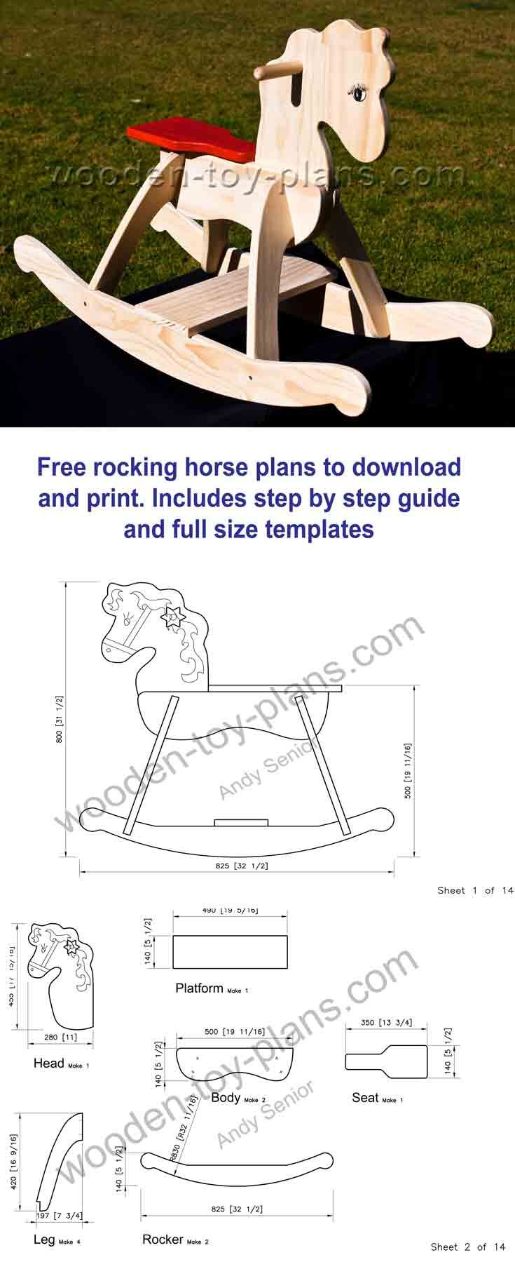 Free Rocking Horse Plans Andy Woodcraft Project pertaining to Printable Free Rocking Horse Plans