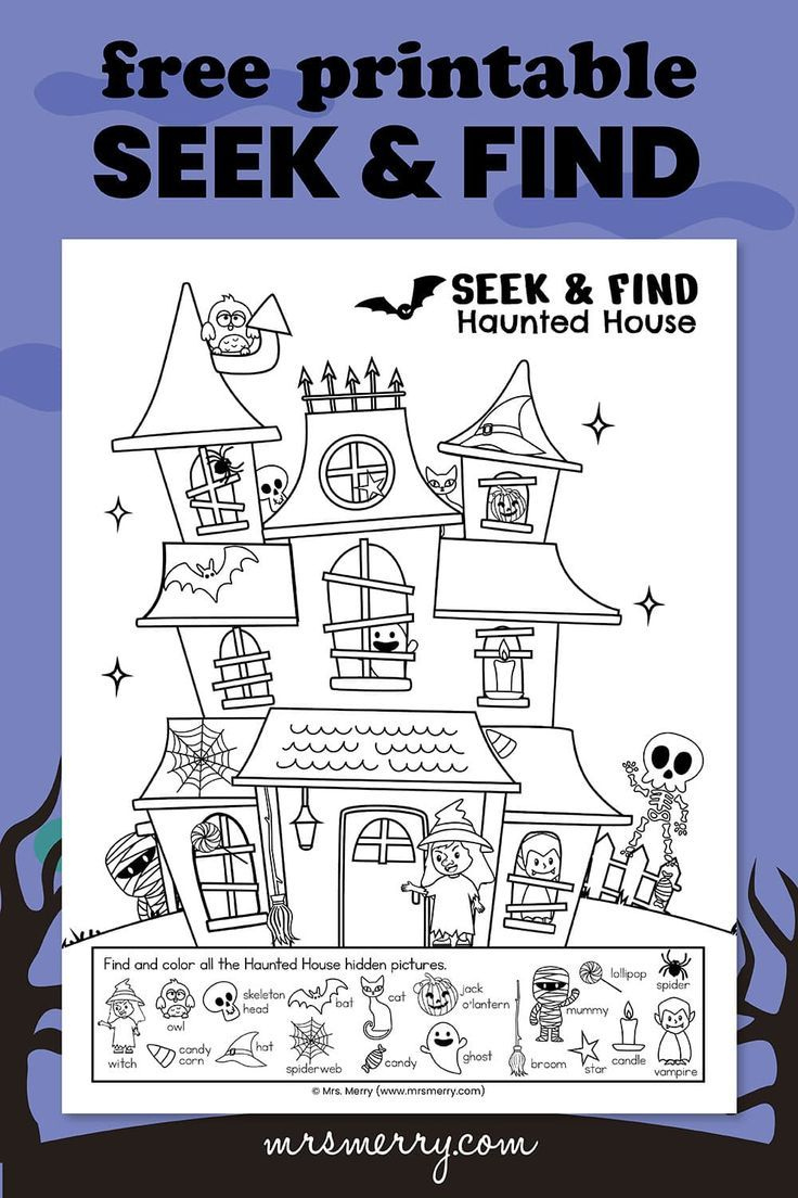 Free Seek &amp;amp; Find | Hidden Objects | Haunted House Printable | Mrs throughout Halloween Hidden Pictures Free Printable
