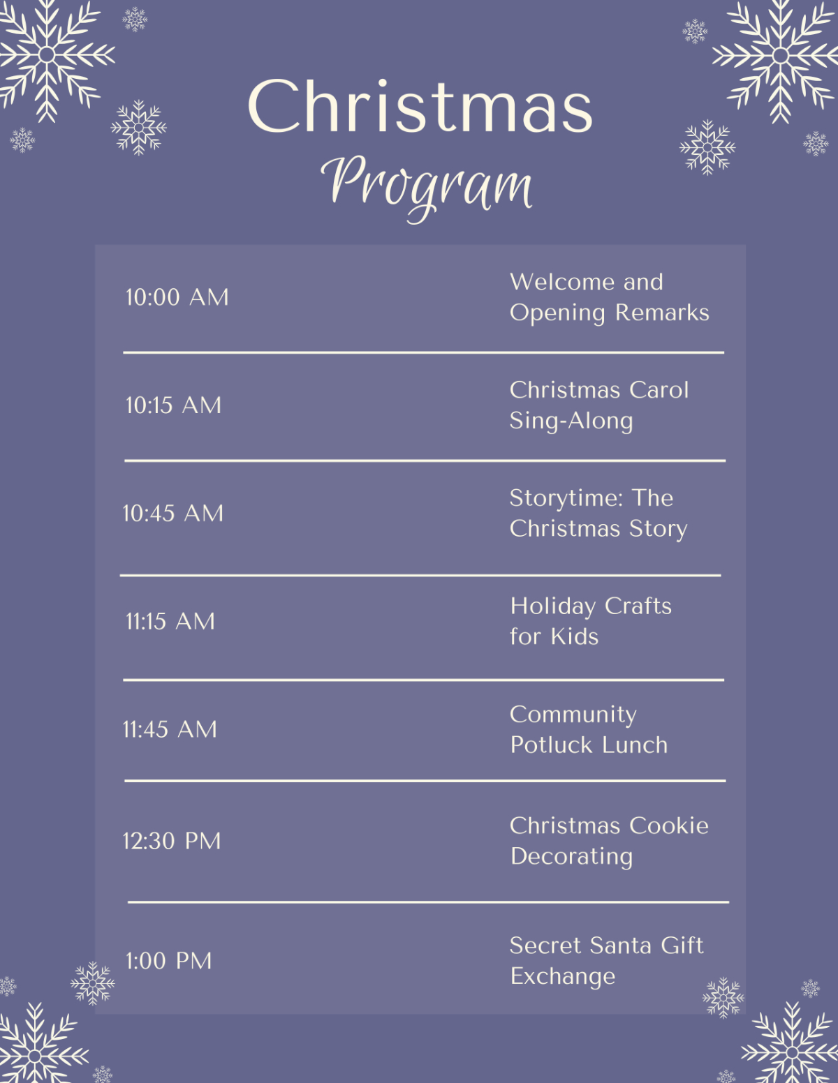Free Simple Christmas Program Template To Edit Online within Free Printable Christmas Programs For Church