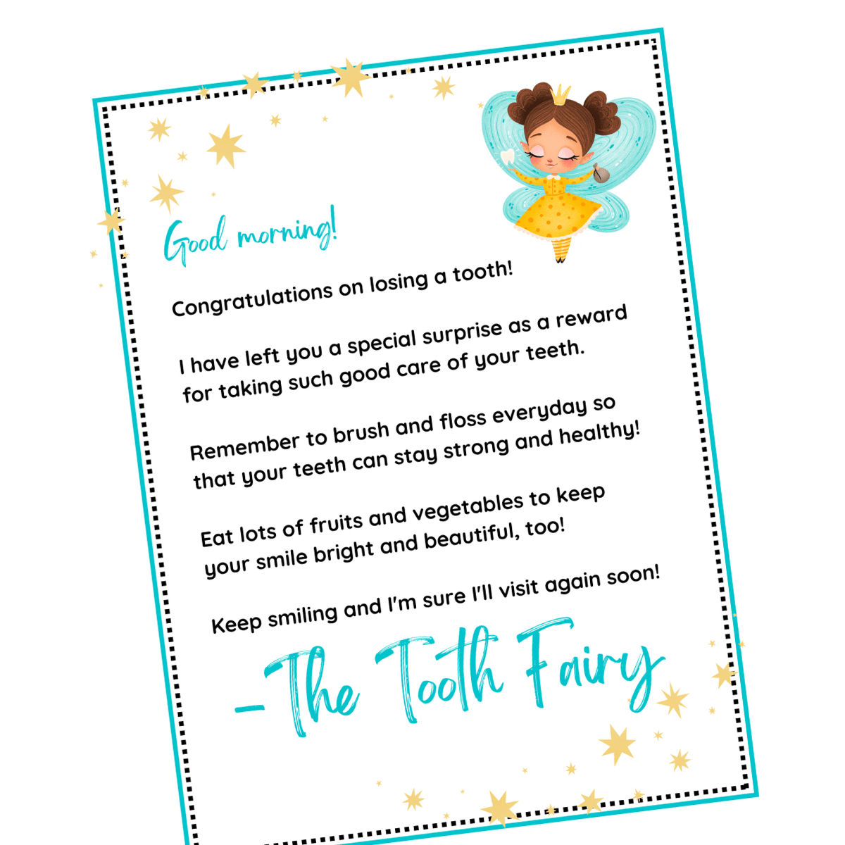 Free Tooth Fairy Letter Printable Your Kid Will Love pertaining to Tooth Fairy Late Letter Printable Free