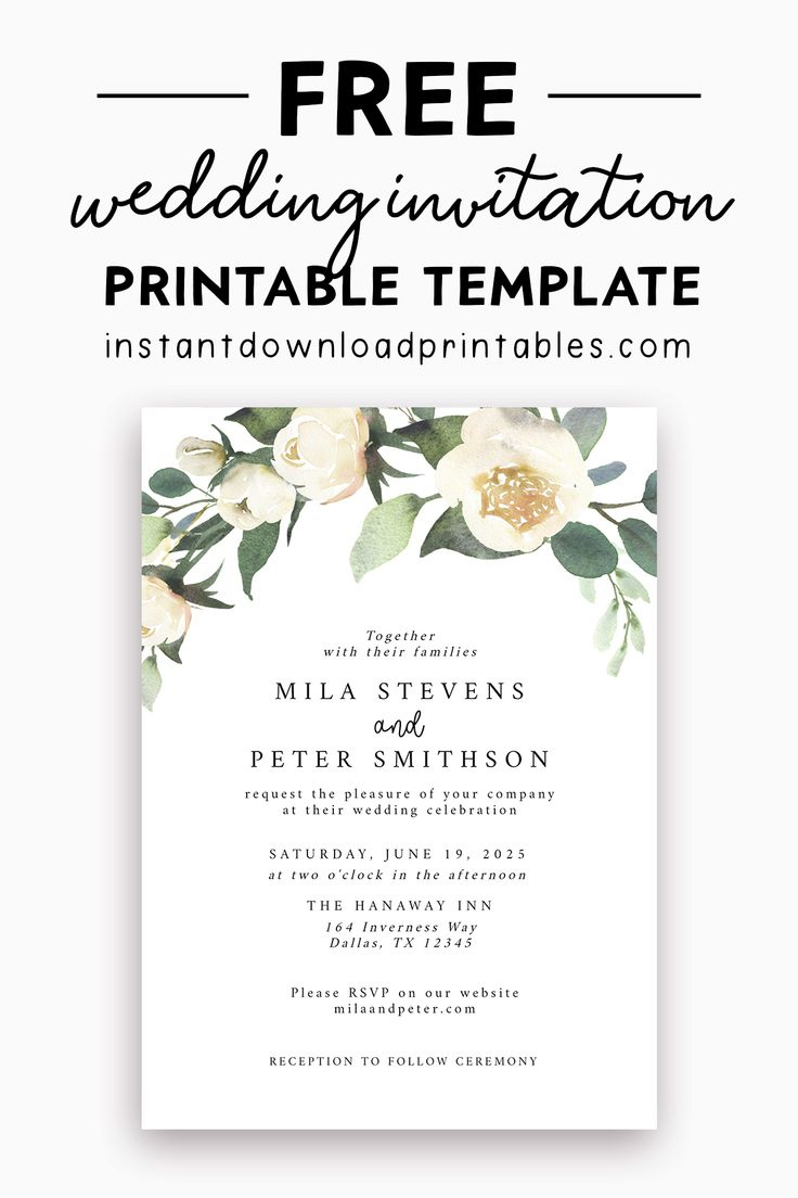 Free Wedding Invitation Templates - Instant Download Printables intended for Free Printable Wedding Card Templates