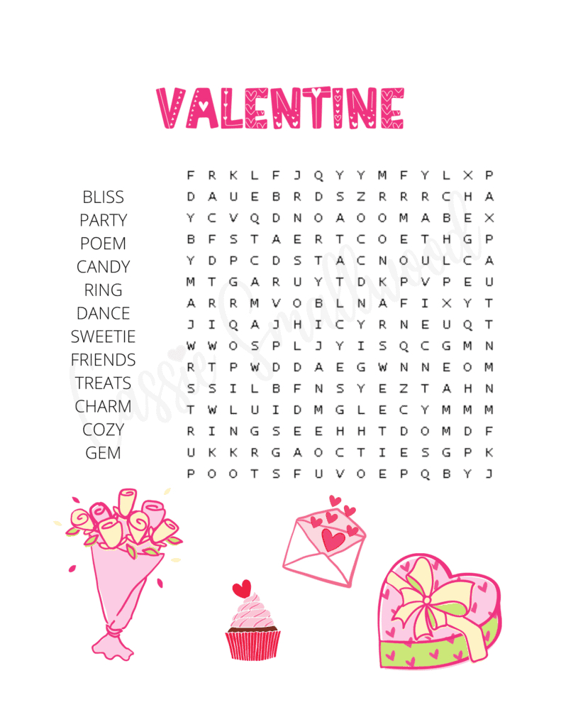 Fun Valentine&amp;#039;S Day Word Search Puzzles - Cassie Smallwood intended for Valentine&amp;#039;S Day Word Search Printable