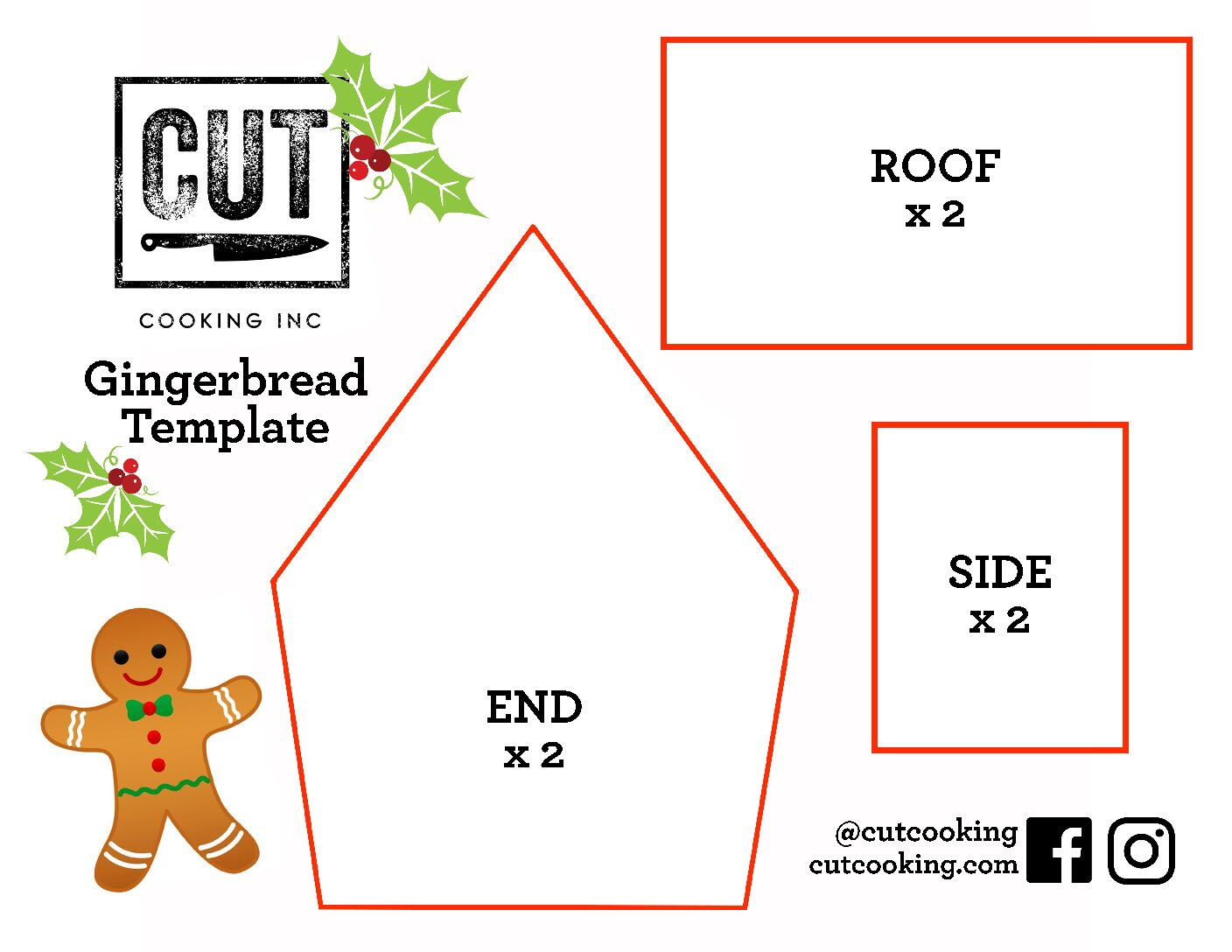 Gingerbread Houses - Cut Cooking in Free Printable Templates For Gingerbread House