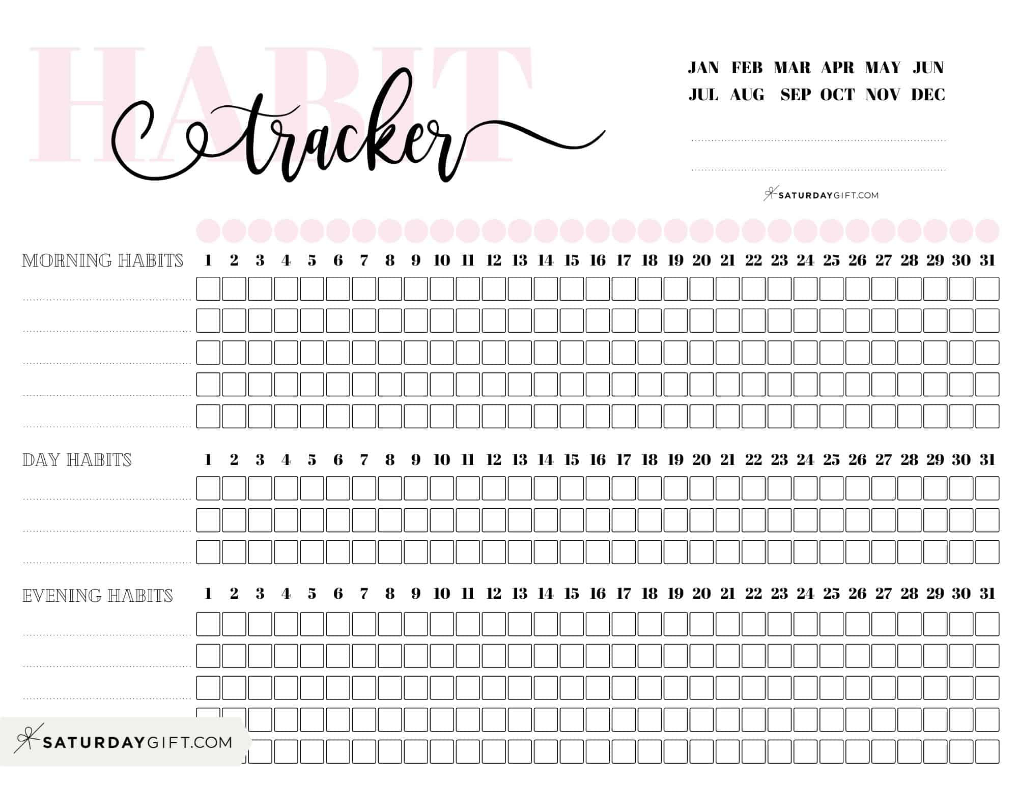 Habit Tracker Printable - 43 Cute &amp;amp; Free Printable Habit Trackers for Free Printable Monthly Habit Tracker