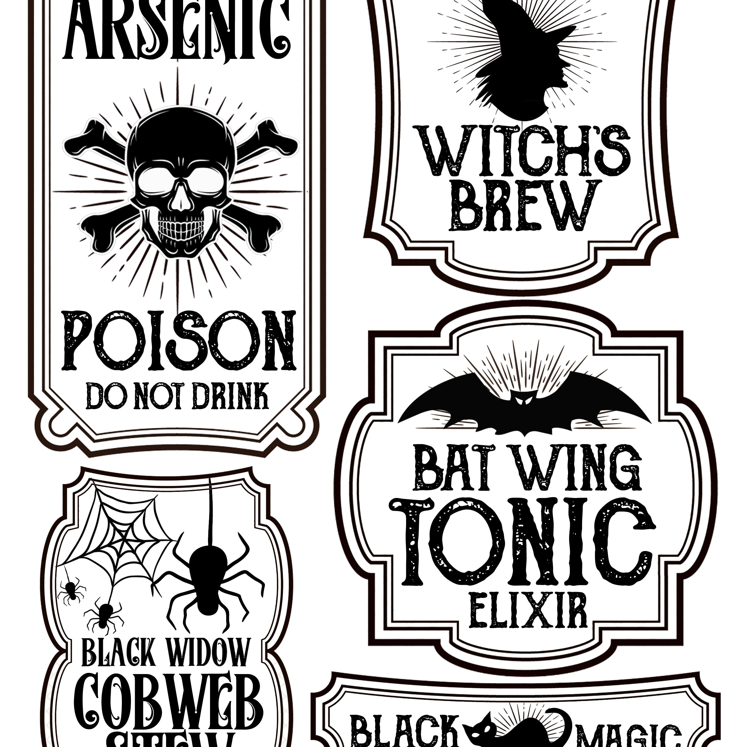 Halloween Bottle Labels - Free Printables - Potions Labels inside Free Printable Labels For Halloween