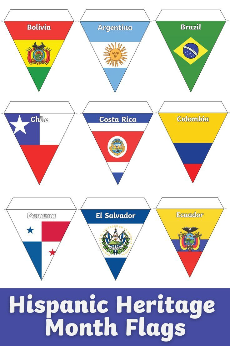Hispanic Heritage Month Flags inside Hispanic Heritage Month Flags Printable