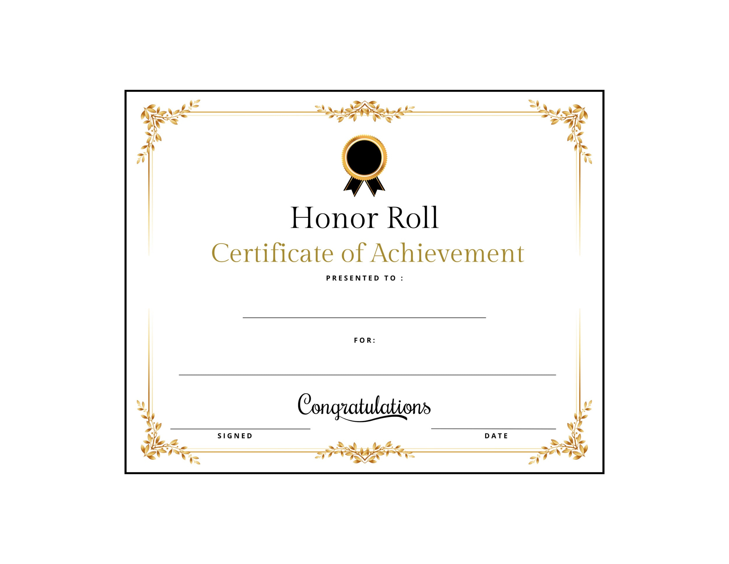 Honor&#039;S Day Honor Roll Certificate Award Instant Download within Free Honor Roll Certificate Printables