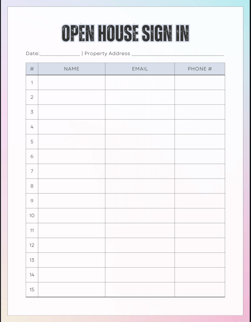 How To Create An Effective Open House Sign-In Sheet | Market Leader pertaining to Free Printable Open House Sign In Sheets