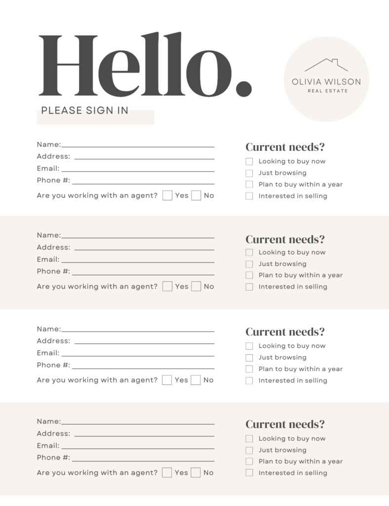 How To Create An Effective Open House Sign-In Sheet | Market Leader throughout Free Printable Open House Sign In Sheets