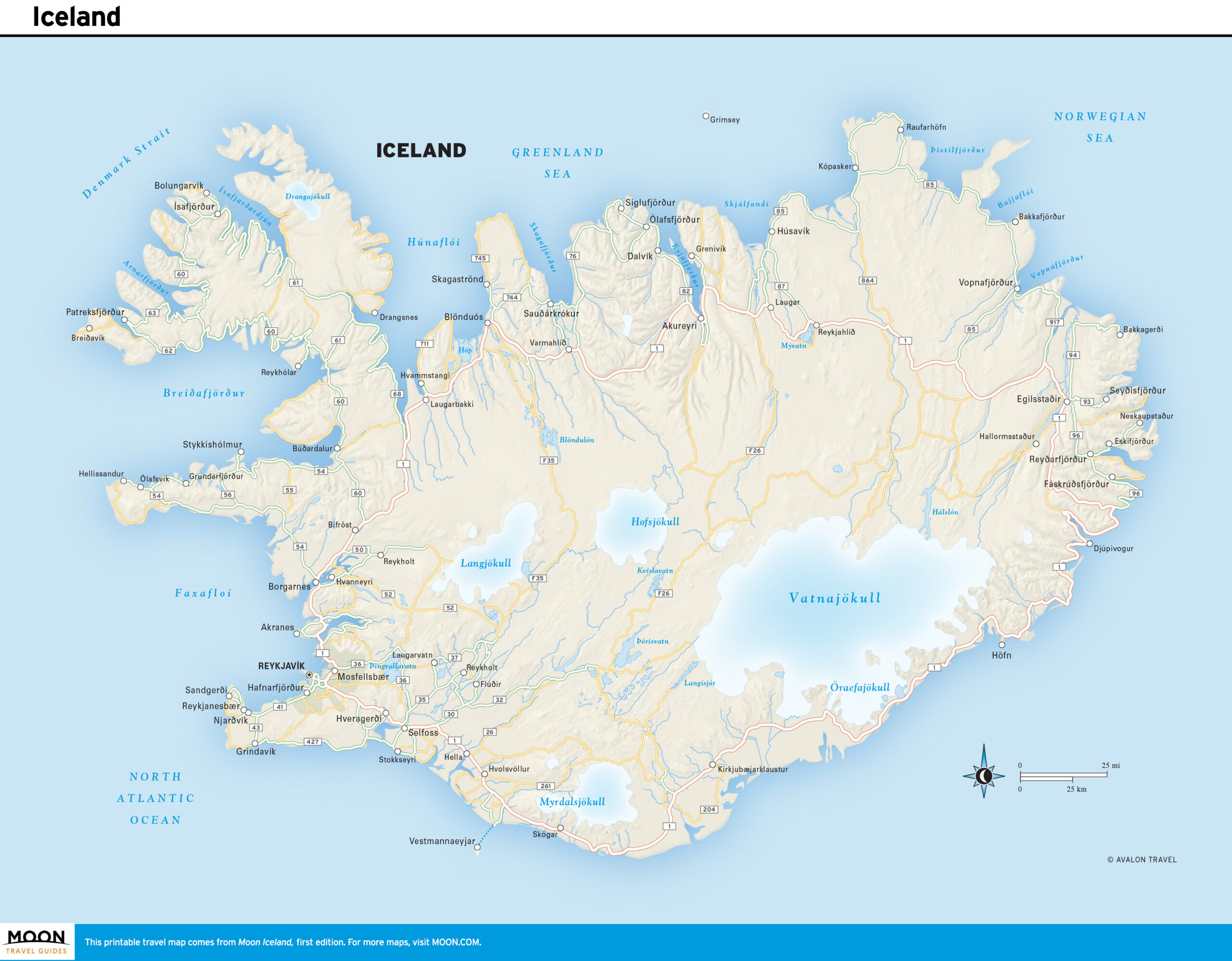 Iceland | Moon Travel Guides within Maps Of Iceland Printable Maps