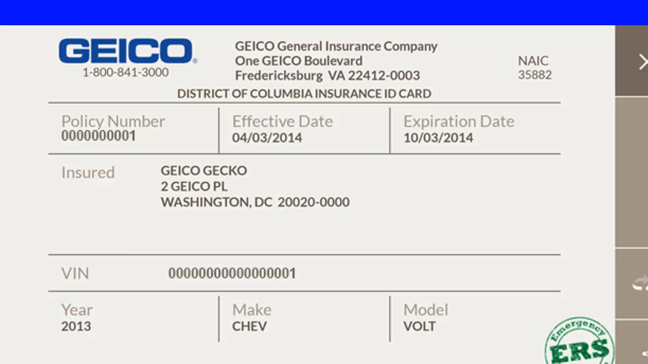 Insurance Card Template intended for Template Printable Geico Insurance Card