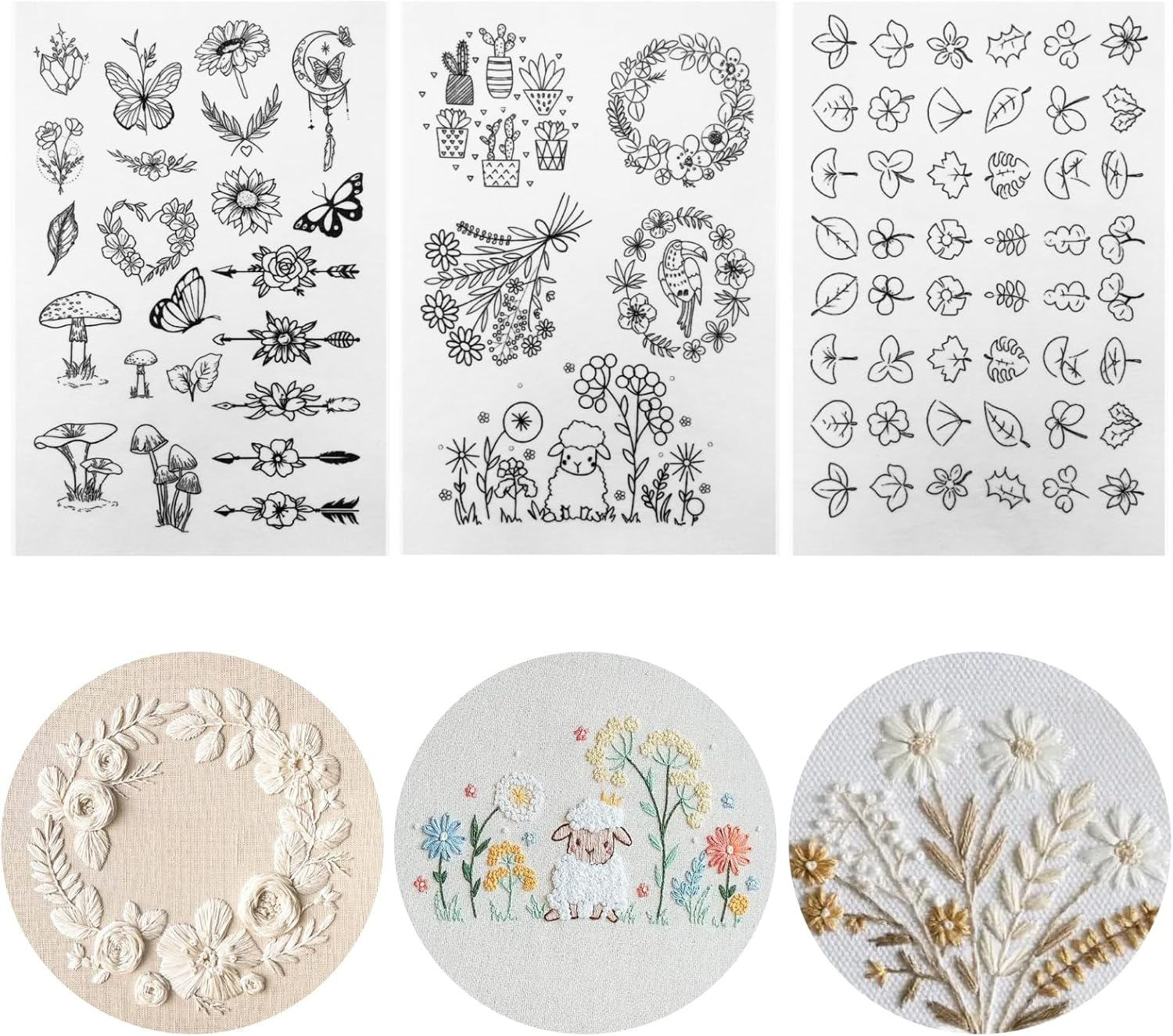 Keifin 75 Pcs Stick And Stitch Embroidery Paper Designs 3 India | Ubuy inside Water Soluble Embroidery Paper Printable