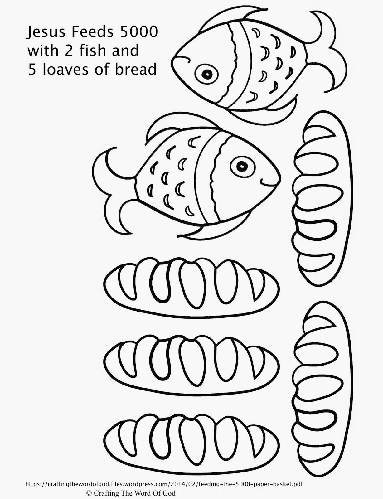 Loaves And Fishes Craft with Printable Loaves And Fishes Craft Activity