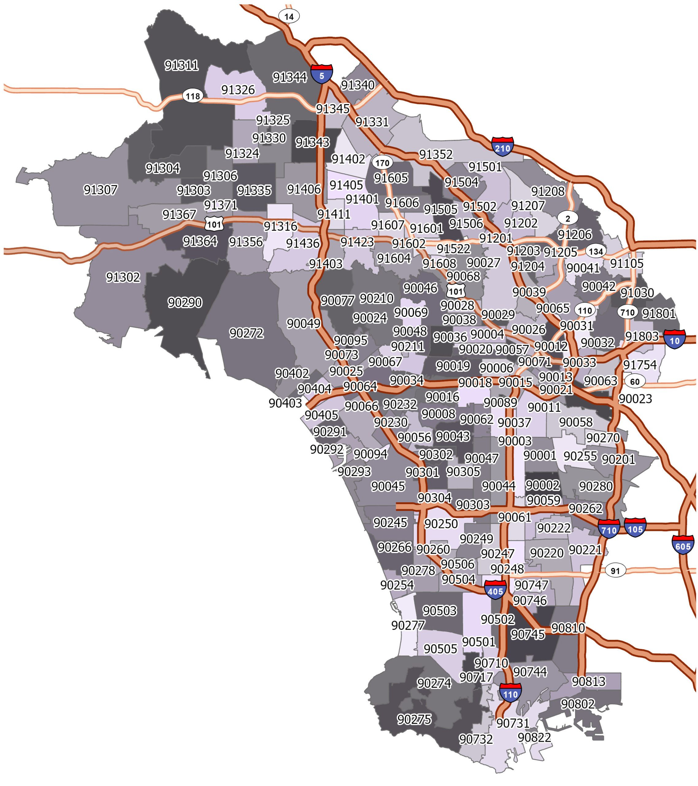 Los Angeles Zip Code Map - Gis Geography throughout Printable California Zip Code Map