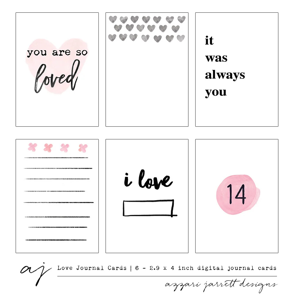 Love Digital Printable Journal Cards within Printable I Love You Cards