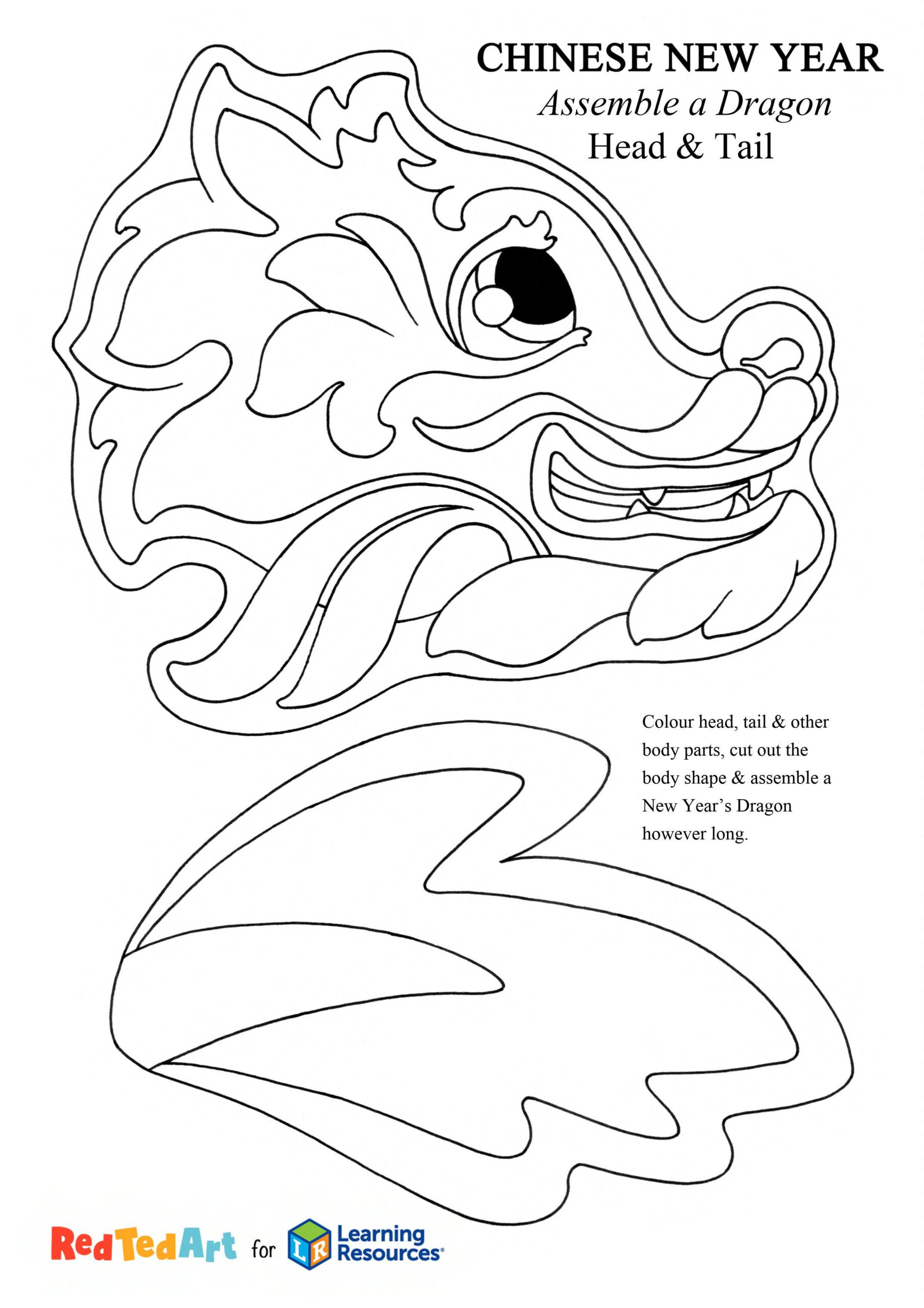 Lunar New Year Dragon Craft | Learning Resources Uk inside Chinese New Year Dragon Craft Printable