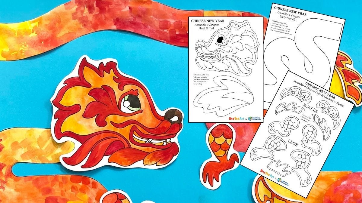 Lunar New Year Dragon Craft | Learning Resources Uk with Chinese New Year Dragon Craft Printable