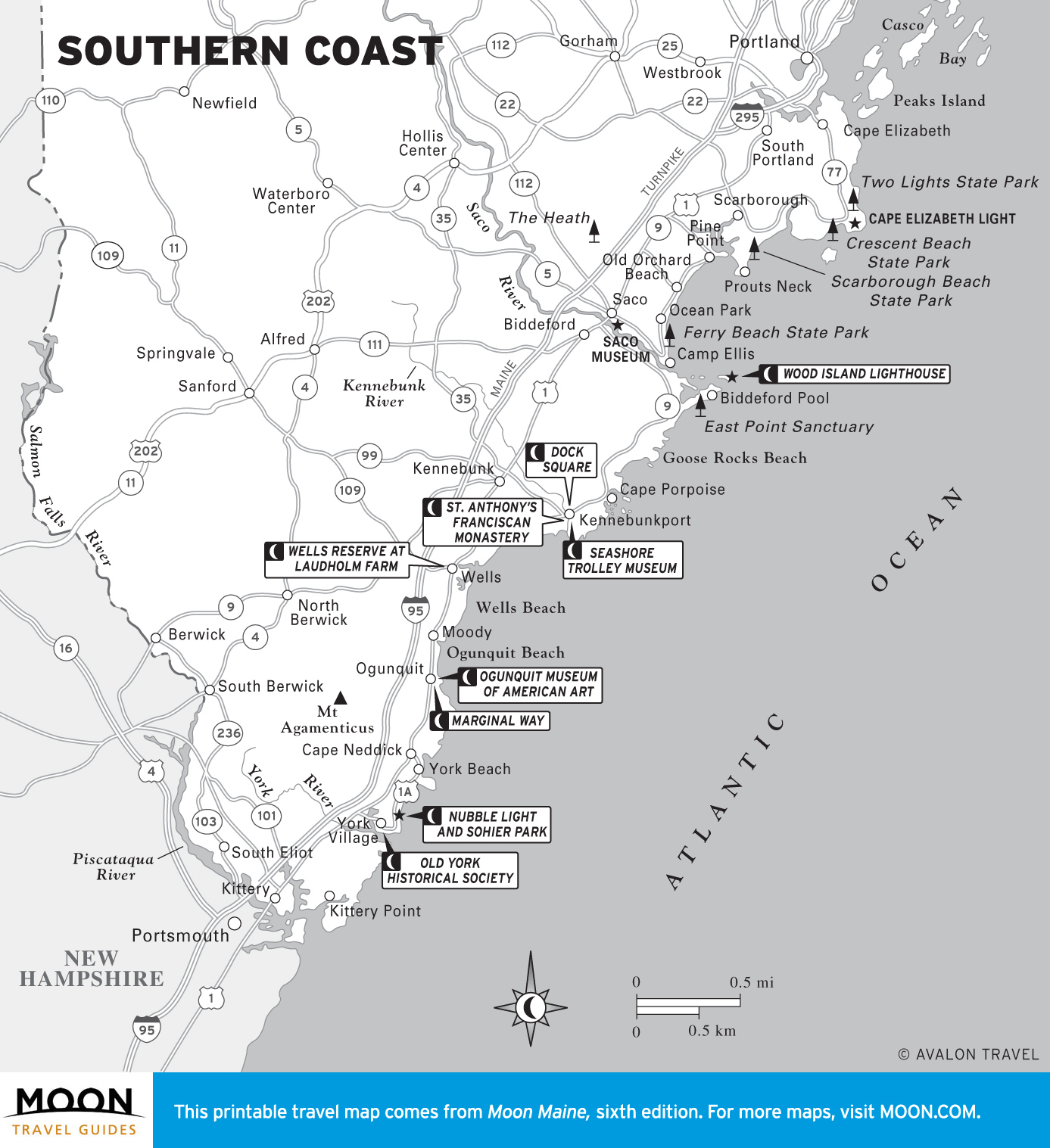 Maine | Moon Travel Guides with Printable Map Of Maine Coastline