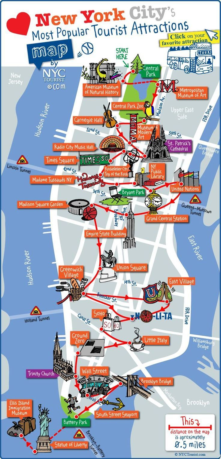 Map Of Nyc Tourist Attractions, Sightseeing &amp;amp; Tourist Tour | New in Map Of New York City Attractions Printable