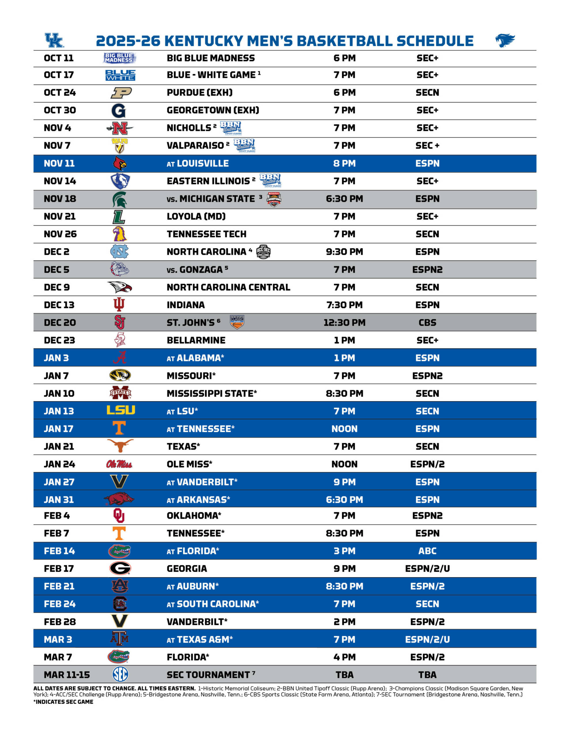 Men&amp;#039;S Basketball Announces 2025-26 Finalized Schedule intended for Michigan State Basketball Printable Schedule
