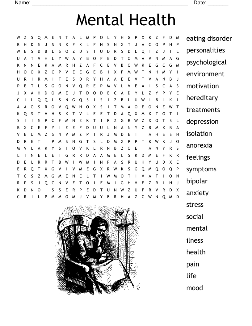 Mental Health Word Search - Wordmint for Mental Health Word Search Printable