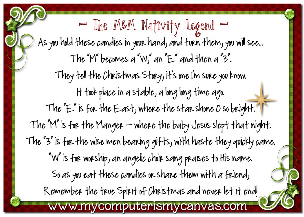 M&amp;amp;M Nativity Legend, Recipe And Printable! - My Computer Is My Canvas inside M&amp;amp;M Casserole Recipe Card Printable
