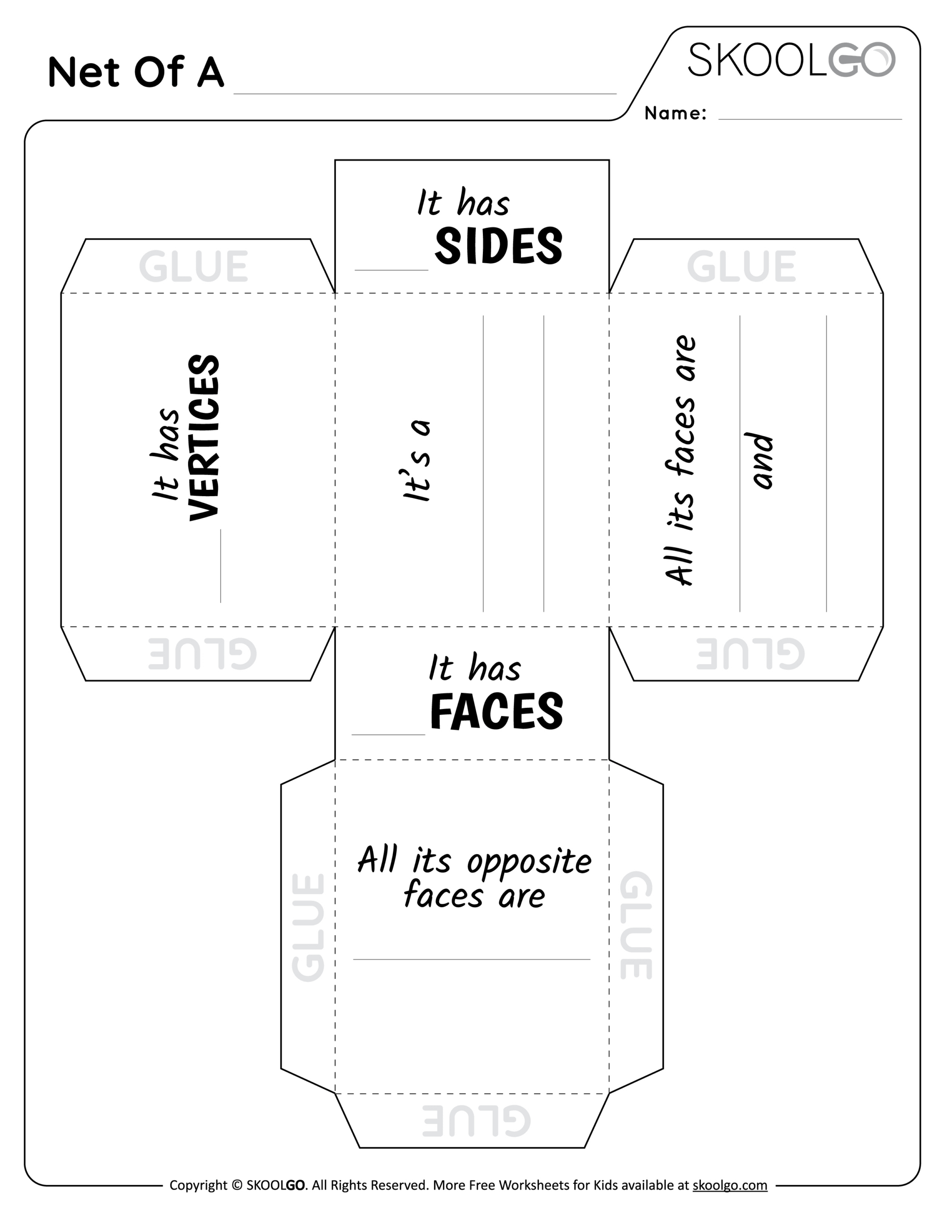 Net Of A Rectangular Prism - Free Worksheet - Skoolgo inside Net Of A Rectangular Prism Printable
