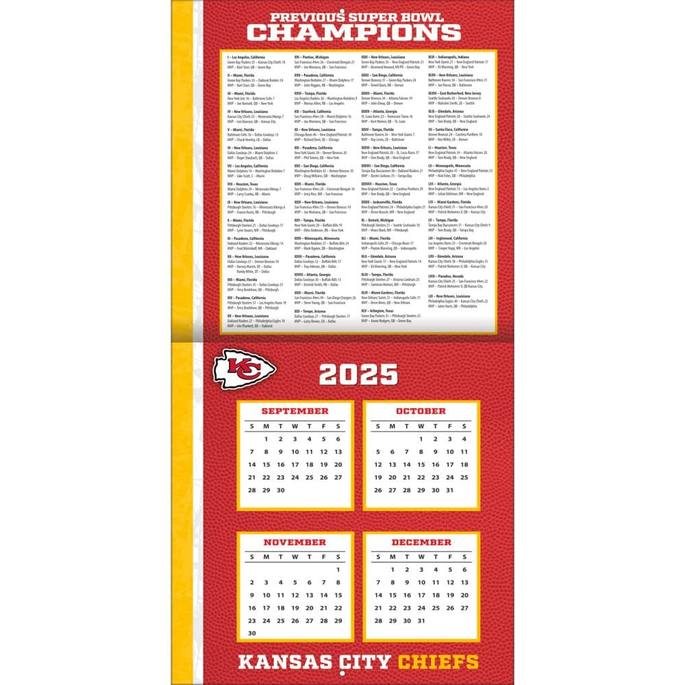 Nfl Kansas City Chiefs 2026 Wall Calendar - Calendars with regard to Kansas City Chiefs Schedule Printable