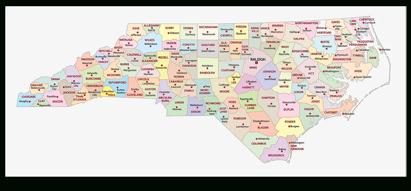 North Carolina Maps &amp;amp; Facts - World Atlas within Printable North Carolina Map With Cities And Towns