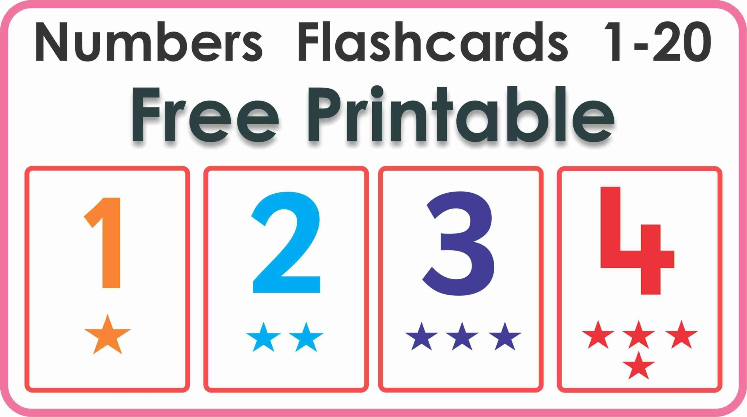 Number Flashcards- 1 To 20 Free Printable | Montessoriseries within Free Printable Numbers 1 To 20