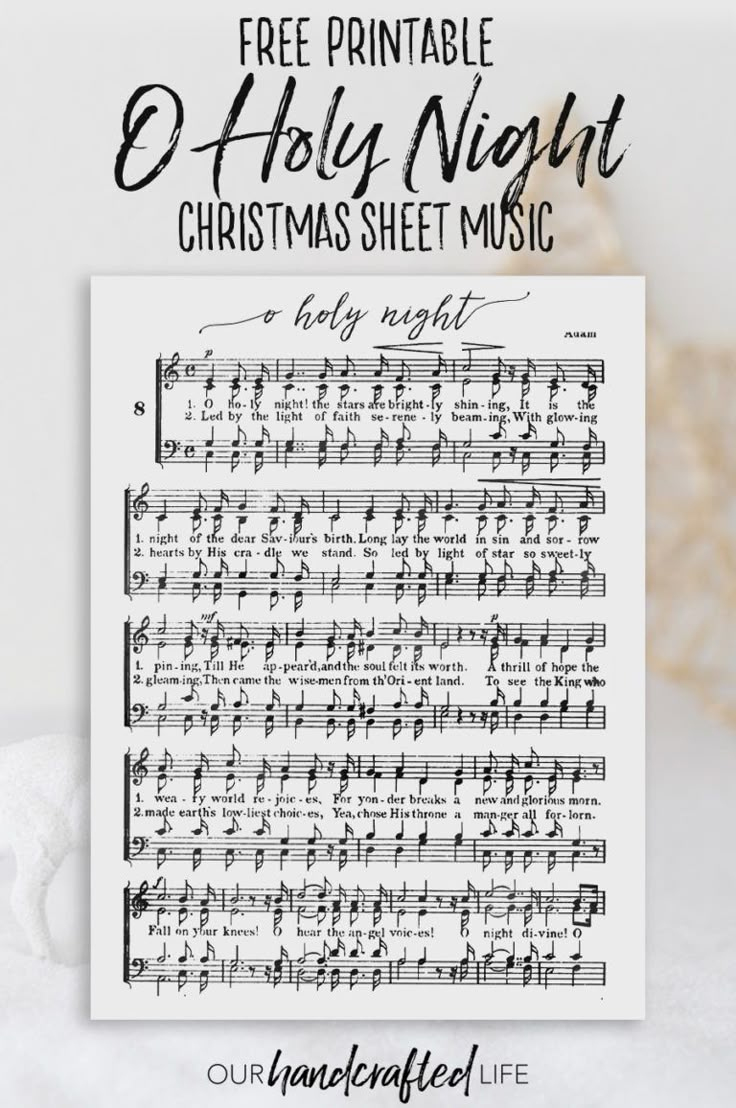 O Holy Night - Free Printable Christmas Sheet Music - Our within Free Printable O Holy Night Sheet Music