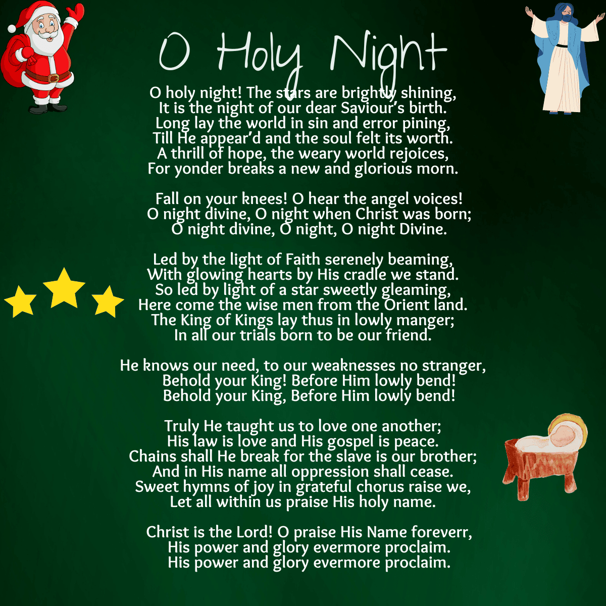 O Holy Night Printable Lyrics, Origins, And Video with O Holy Night Printable Lyrics