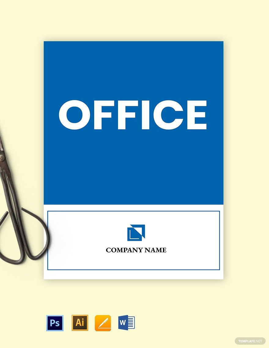 Office Door Sign Template In Word, Psd, Pdf, Illustrator inside Free Printable Office Door Signs Templates