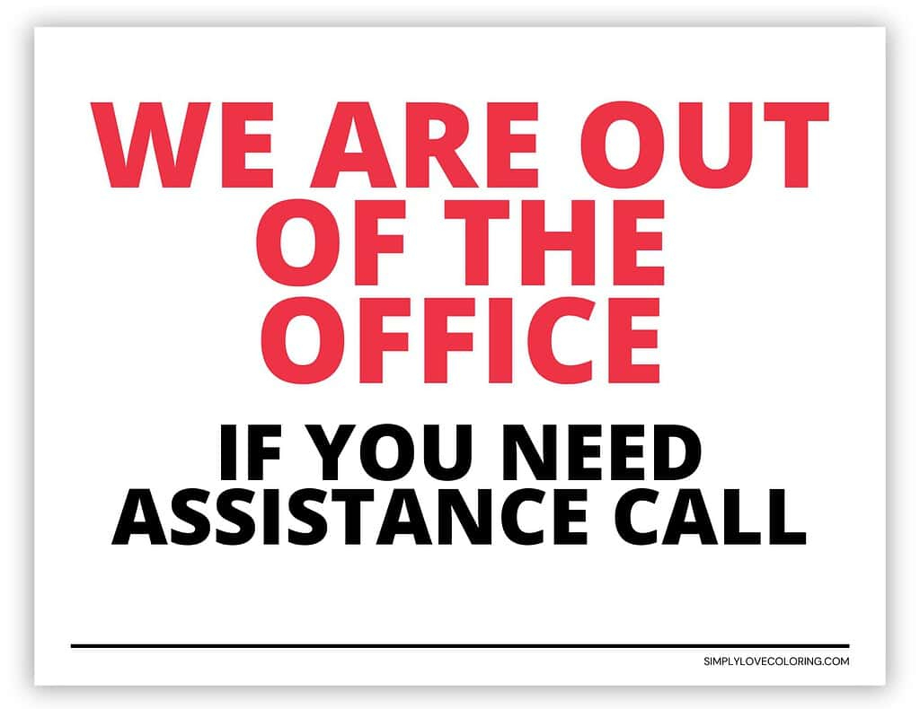 Out Of The Office Signs Printable (Free Downloads) – Simply Love pertaining to Out Of Office Printable Signs