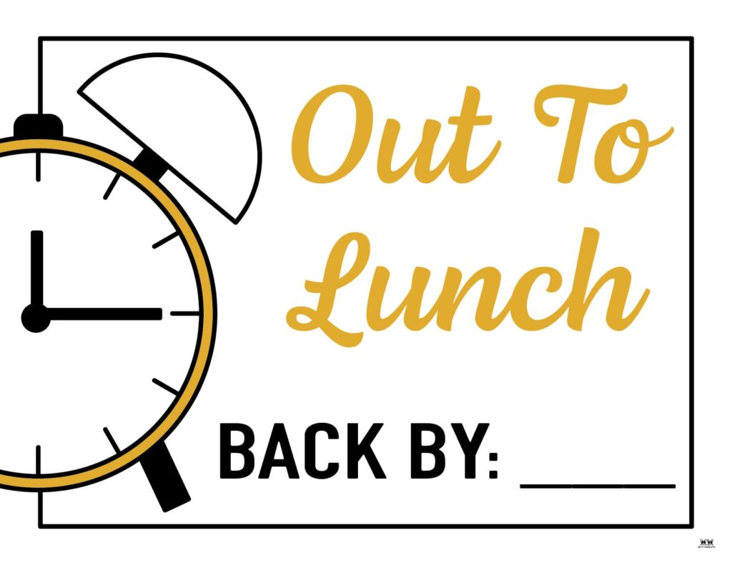 Out To Lunch Signs - 15 Free Signs | Printabulls with regard to Closed For Lunch Sign Printable