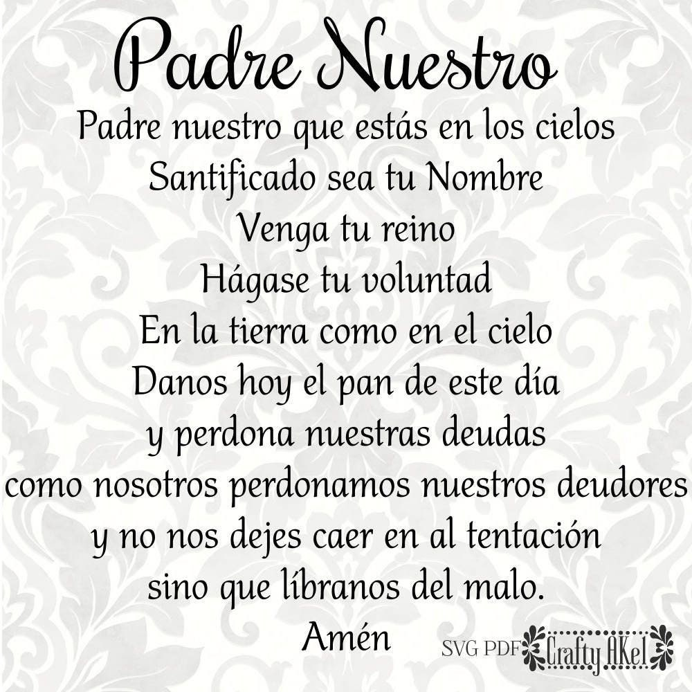 Padre Nuestro (Our Father, Lord&amp;#039;S Prayer) (Spanish Svg, Pdf with regard to Lord&amp;#039;S Prayer In Spanish Printable
