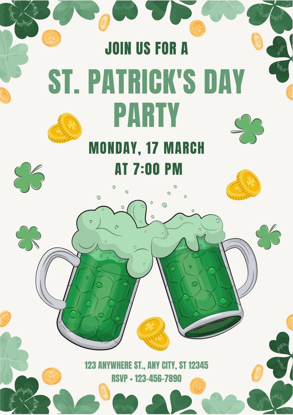 Page 2 - Free Printable St. Patrick&amp;#039;S Day Poster Templates | Canva in Free Printable St Patrick&amp;amp;#039;s Day Templates