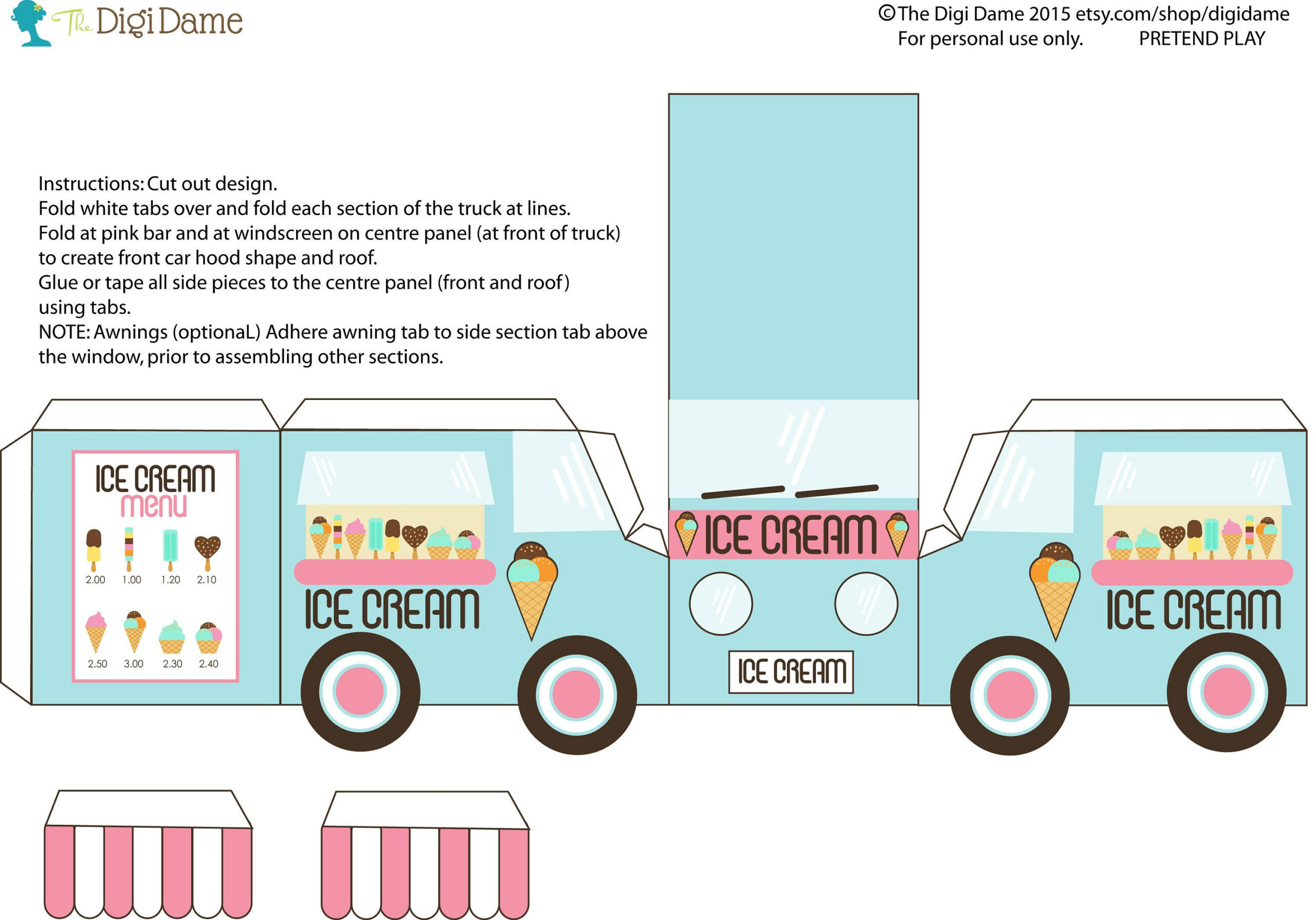Paper Food Truck Template with Printable 3d Food Truck Template